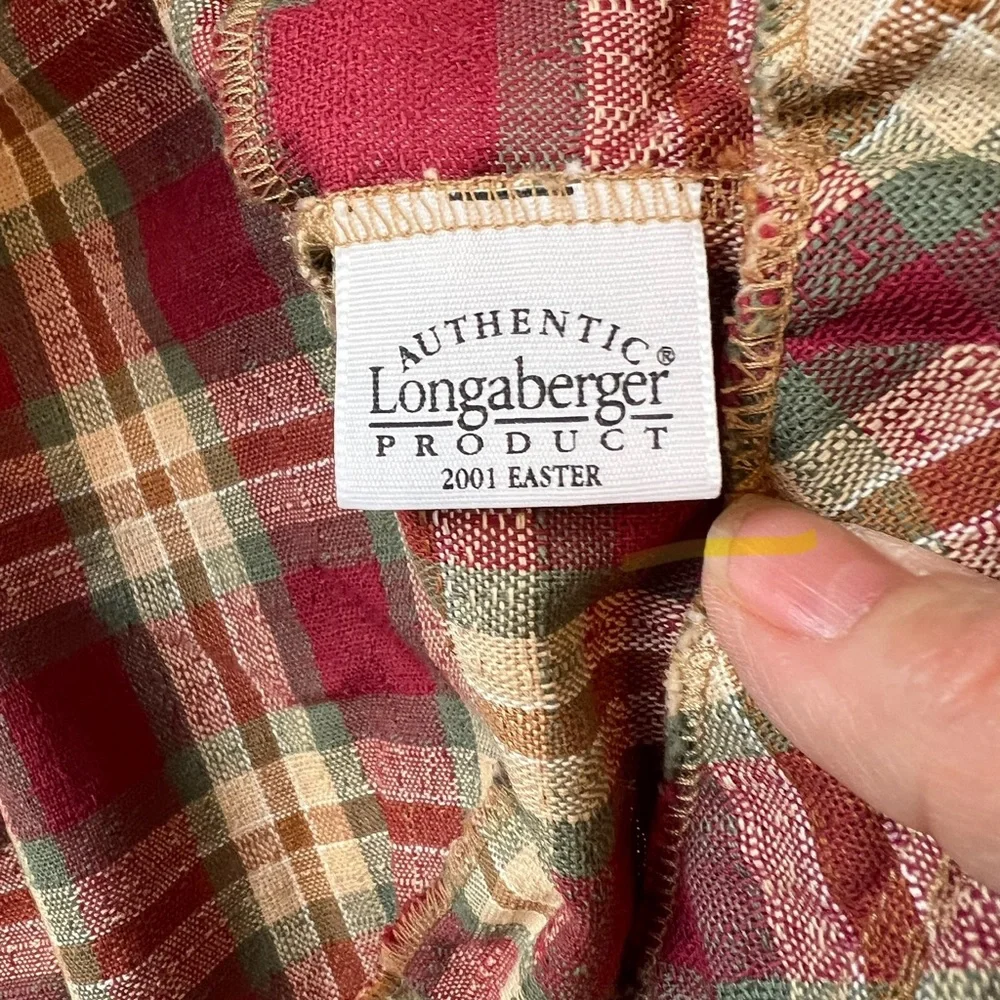 Longaberger Orchard Park Plaid 2001 Large Easter Basket Liner - Picture 3 of 12